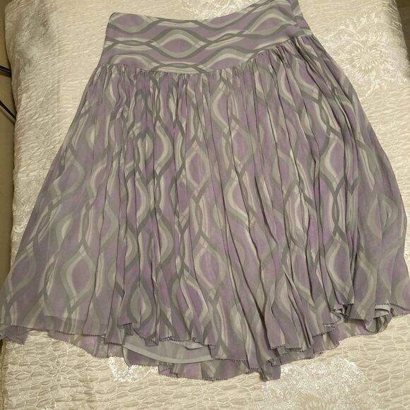 Kenneth Cole Reaction drop waist fitted lined silk skirt purple lavender multi - Picture 1 of 16